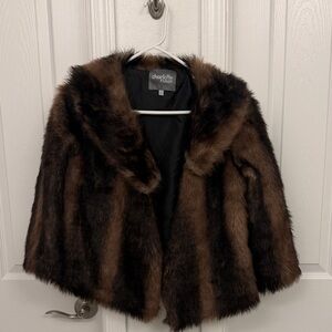 Charlotte Russe Brown and Black Faux Fur Coat